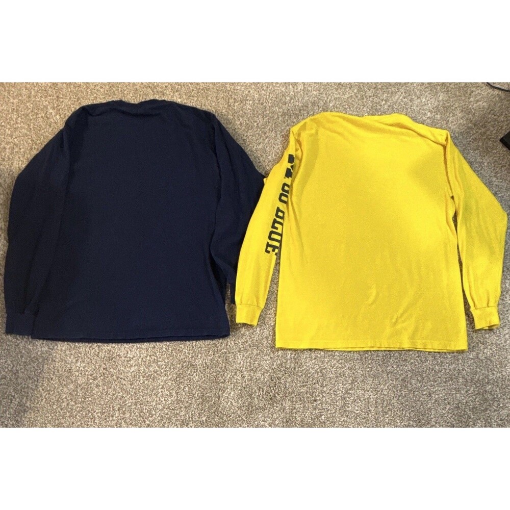 Gildan Michigan Wolverines Long Sleeve Shirts Lot of 2 Size M Navy Yellow - Picture 10 of 10